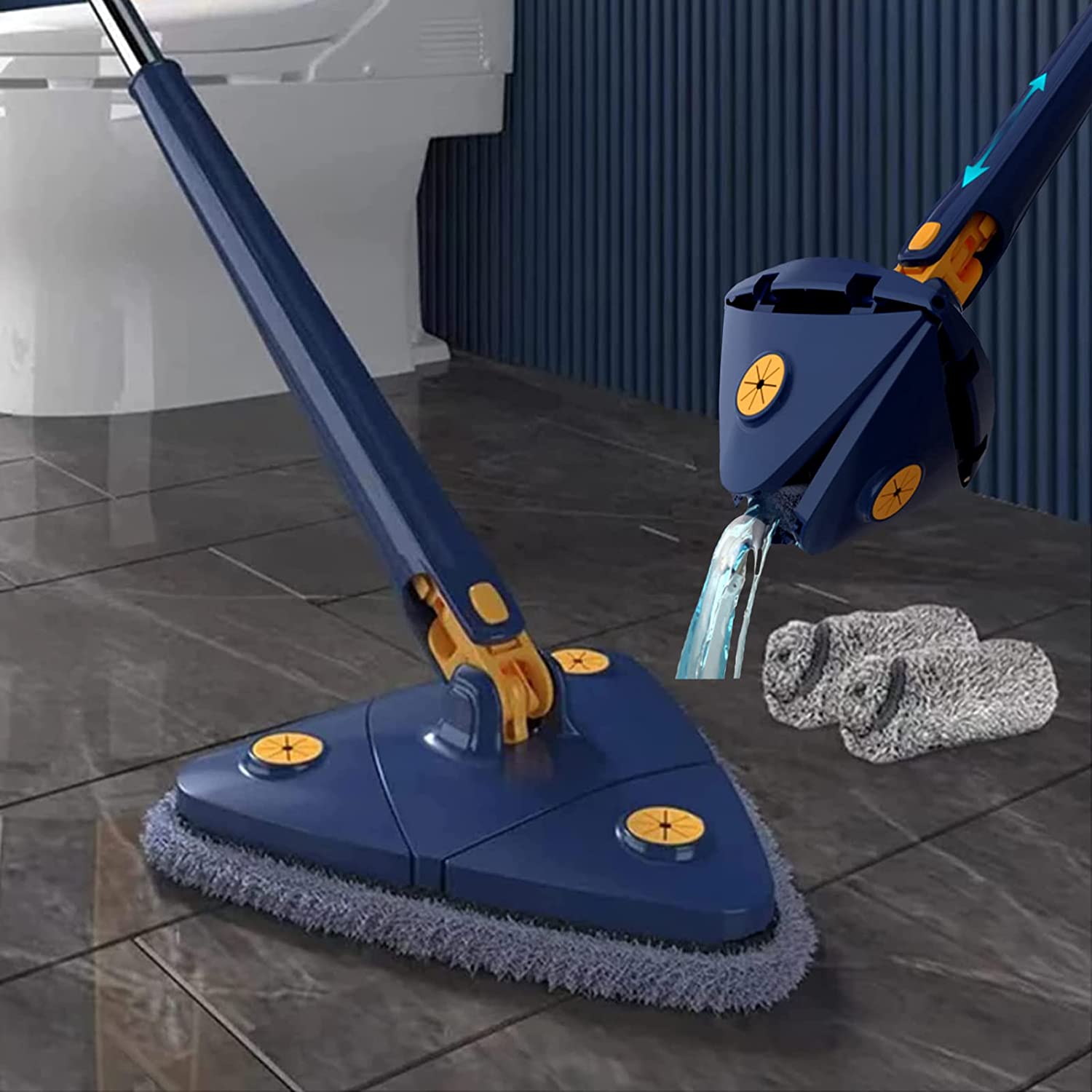 DAMZA Mop 360° Rotatable Adjustable Mops for Floor Cleaning Triangle M🧹 Wet and Dry Mop 🧹 Enjoy a larger cleaning area with our versatile mop! The combination of Chenille cloth + fiber cloth ensures strong water absorption and effortOMARTO STOREOMARTO STOREFloor Ceiling, Stainless Cleaning Mop Dry & Wet Floor sold