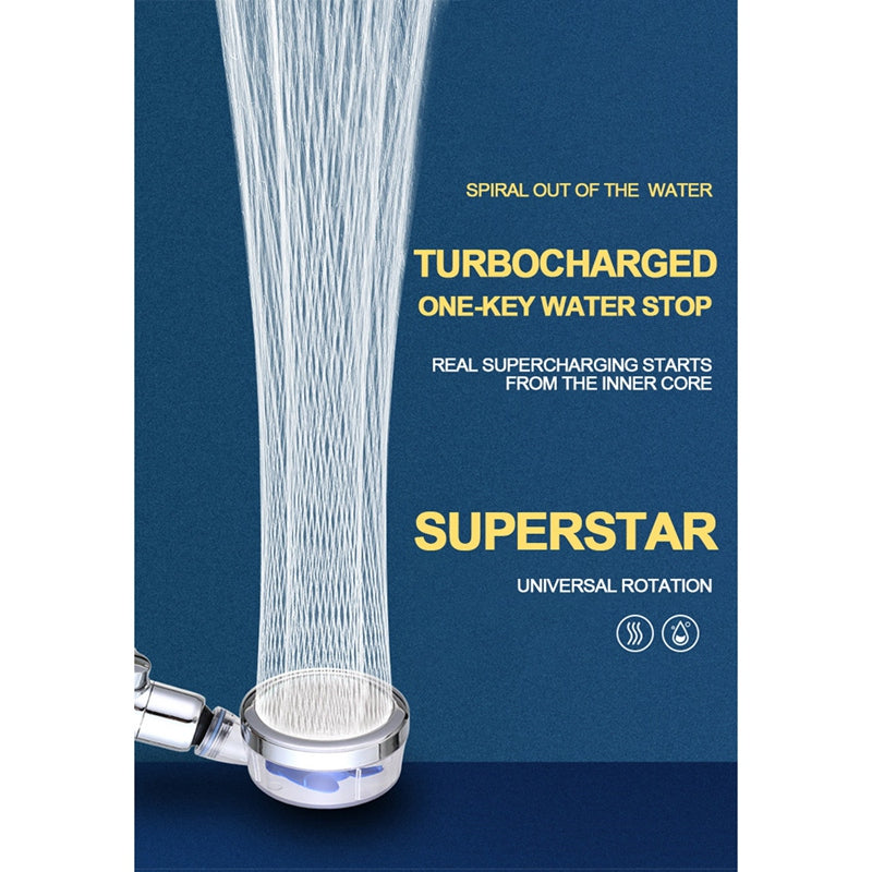 .High Pressure Turbocharged Shower HeadThe Turbo Spa Shower Head boasts a one-of-a-kind turbocharged design that generates a fan-like, high-speed water flow. 
This shower head is thoughtfully equipped witOMARTO STOREOMARTO STOREHigh Pressure Turbocharged Shower Head